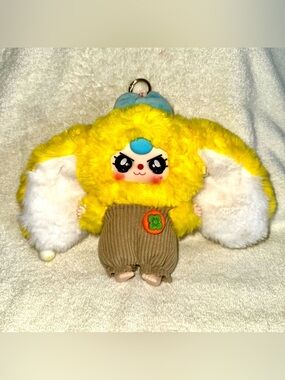 Baby Three Yellow Bunny Plush Pendant Bag Charm Blind Box Kawaii Toy